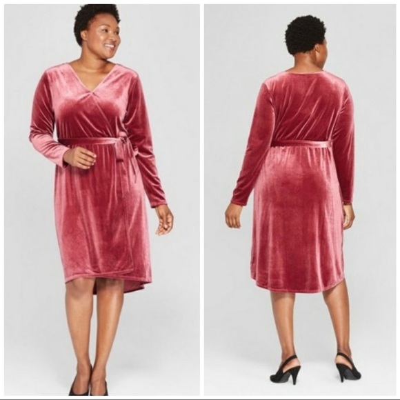 Dresses & Skirts - Faux wrap velvet dress